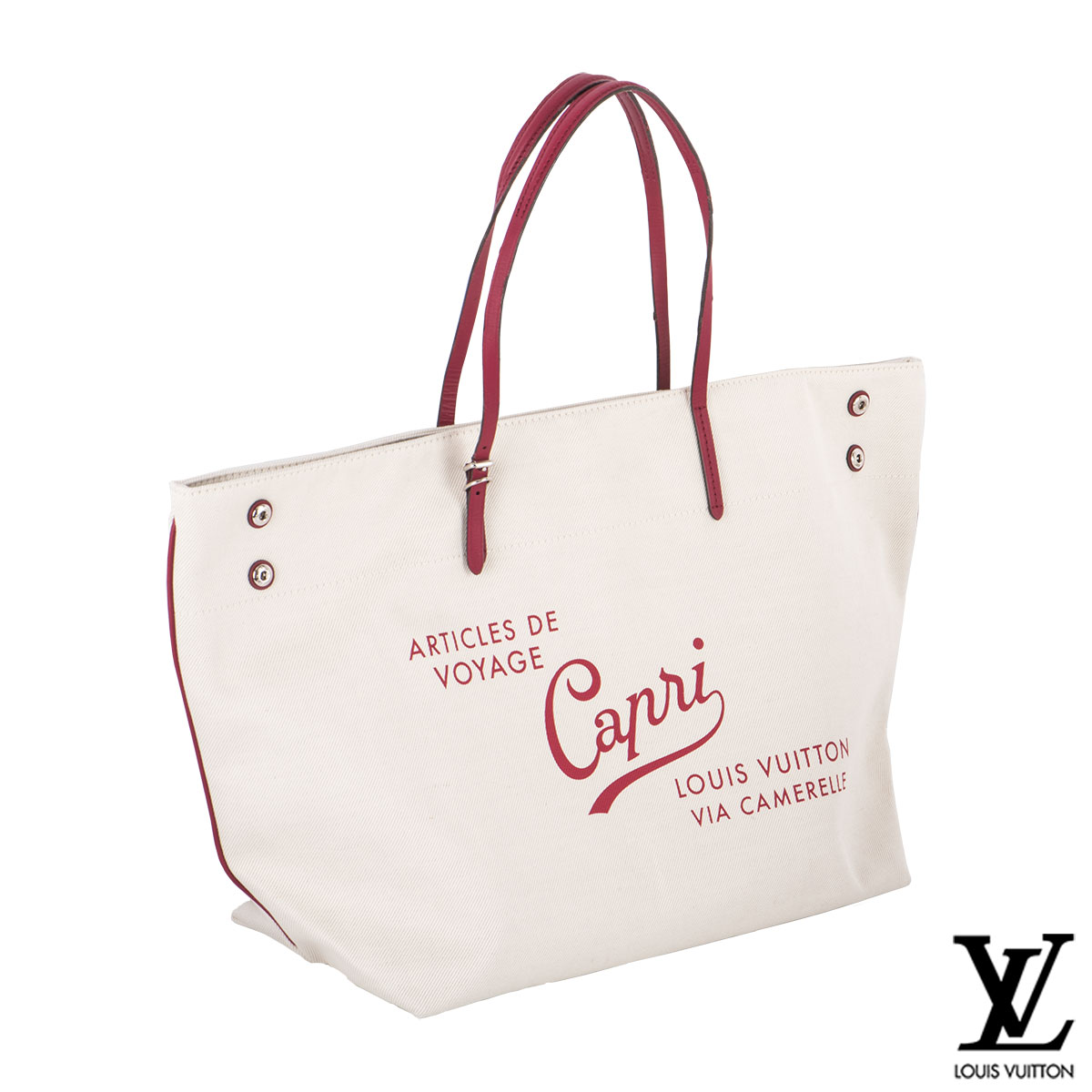 Louis Vuitton Limited Edition White Canvas Capri Articles De Voyage Cabas Gm